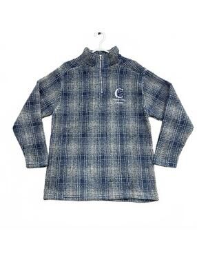 VTG Y2K Fun-Fleece Canada Niagara Falls Plaid 1/4 Zip Fleece M Made In Canada